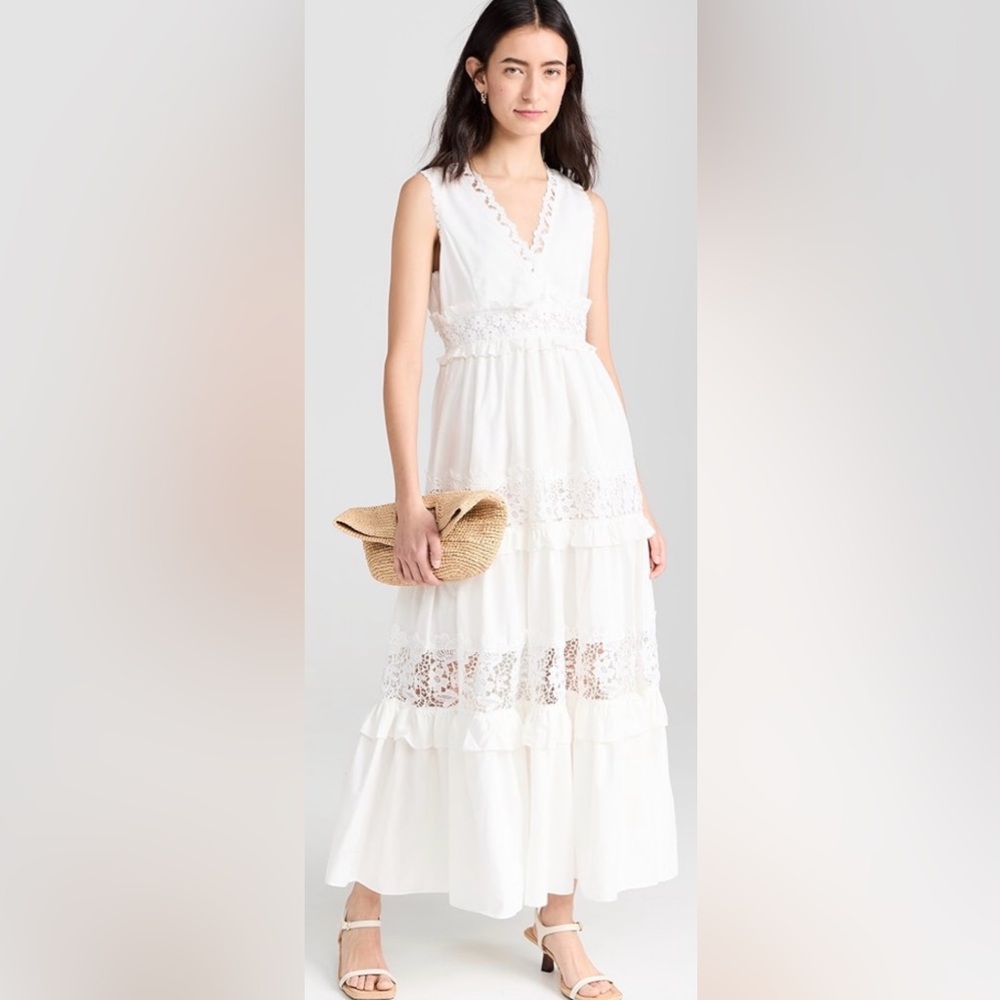 Laddi V-Neck Sleeveless Lace Maxi Dresses midi Long Dress XL - Picture 10 of 10